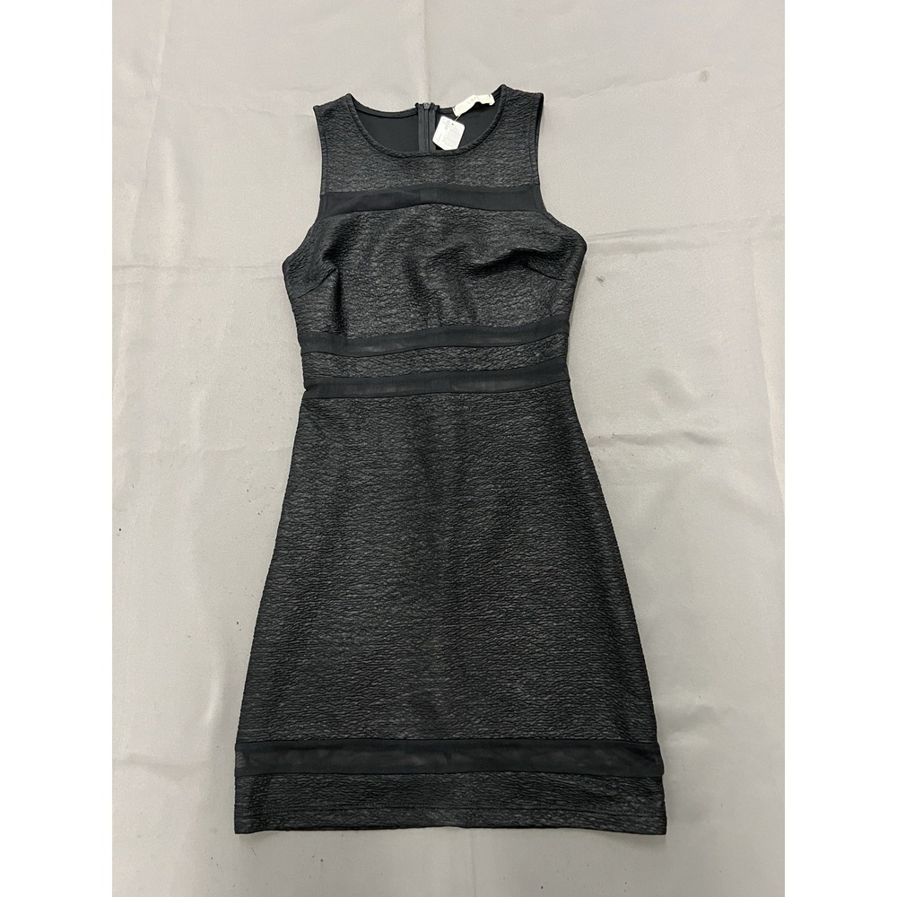 LUSH Women's Sleeveless Textured Body Con Mini Dress Black Size Small NWT !!!
